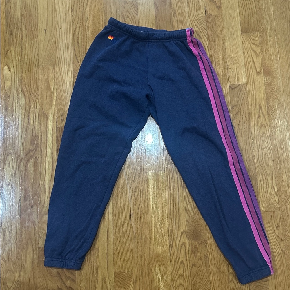 Aviator Nation Navy Five Stripe Sweatpants XS